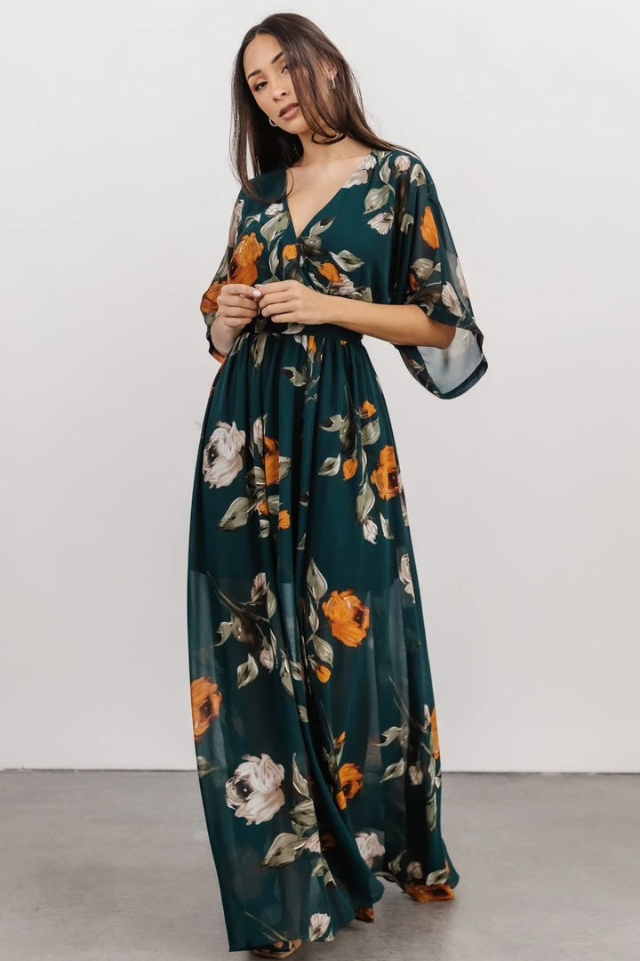 BB Custom Kia Kimono Maxi Dress | Deep Topaz Floral Dresses 5 BB Custom Kia Kimono Maxi Dress | Deep Topaz Floral Dresses