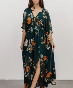 BB Custom Kia Kimono Maxi Dress | Deep Topaz Floral Dresses