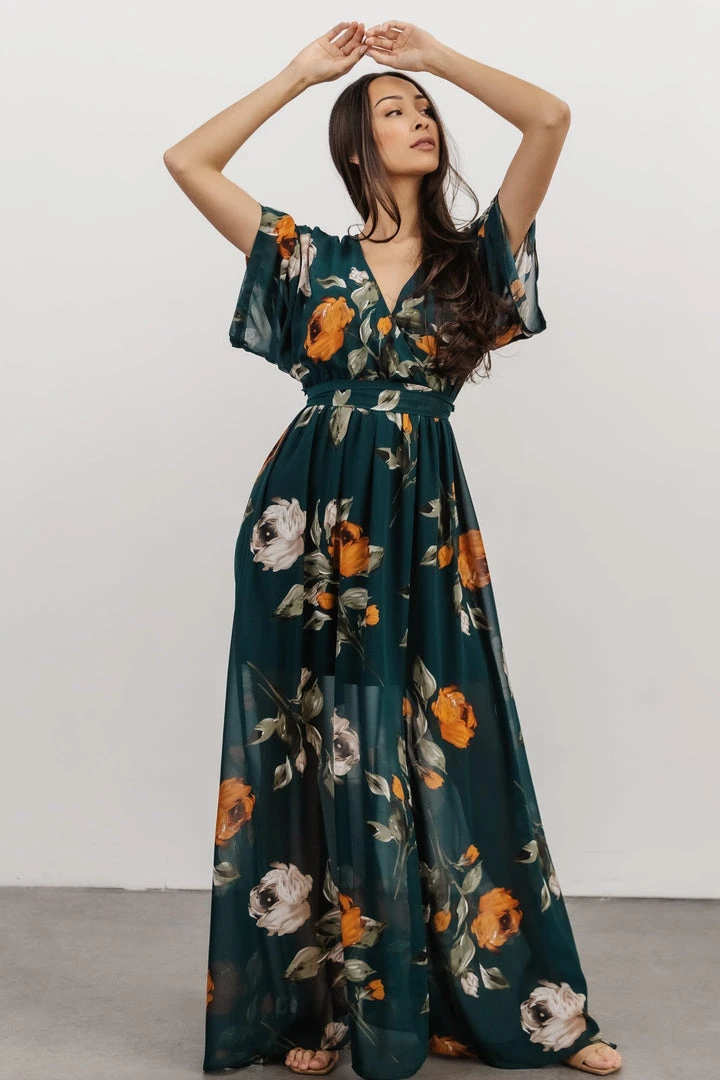 BB Custom Kia Kimono Maxi Dress | Deep Topaz Floral Dresses 12 BB Custom Kia Kimono Maxi Dress | Deep Topaz Floral Dresses