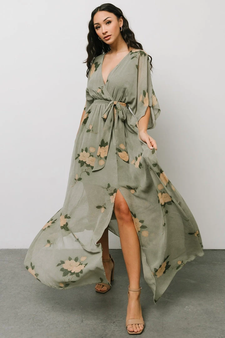 BB Custom Kia Kimono Maxi Dress | Olive Floral 3 BB Custom Kia Kimono Maxi Dress | Olive Floral