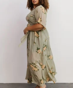 BB Custom Kia Kimono Maxi Dress | Olive Floral 19 BB Custom Kia Kimono Maxi Dress | Olive Floral