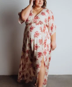 BB Custom Kia Kimono Maxi Dress | Red Floral