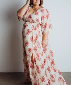 BB Custom Kia Kimono Maxi Dress | Red Floral