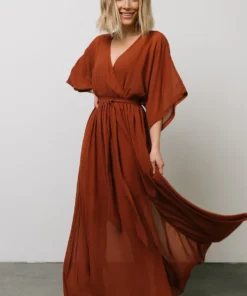 BB Custom Kia Kimono Maxi Dress | Rust Dresses