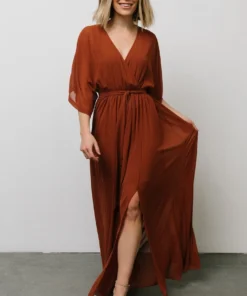 BB Custom Kia Kimono Maxi Dress | Rust Dresses