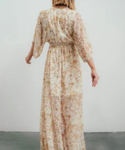 BB Custom Kia Kimono Maxi Dress | Tan Floral 11 BB Custom Kia Kimono Maxi Dress | Tan Floral