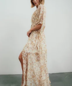 BB Custom Kia Kimono Maxi Dress | Tan Floral 13 BB Custom Kia Kimono Maxi Dress | Tan Floral
