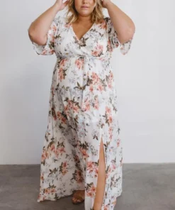 BB Custom Kia Kimono Maxi Dress | White Floral