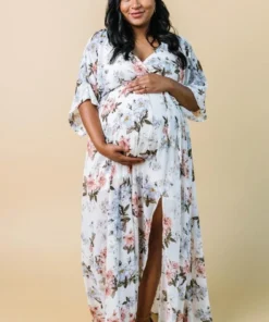 BB Custom Kia Kimono Maxi Dress | White Floral