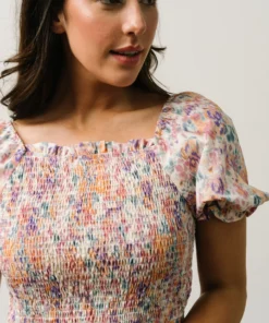 HAY Kiplyn Smocked Top | Multi Print