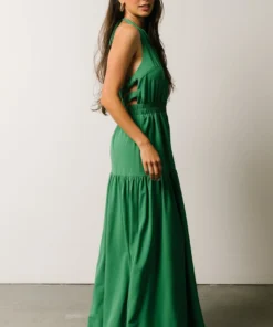 FT Dresses Knoxville Halter Maxi Dress | Green