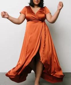 BB Custom Krystal Satin Wrap Gown | Copper Dresses 29 BB Custom Krystal Satin Wrap Gown | Copper Dresses