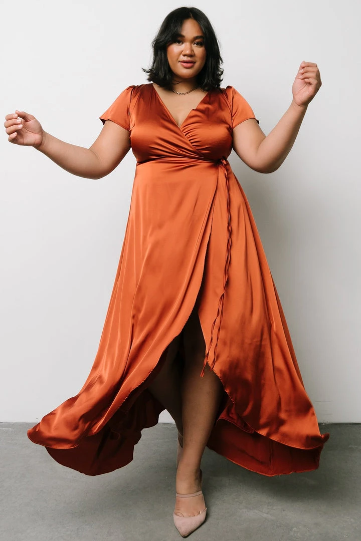 BB Custom Krystal Satin Wrap Gown | Copper Dresses 10 BB Custom Krystal Satin Wrap Gown | Copper Dresses