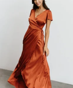 BB Custom Krystal Satin Wrap Gown | Copper Dresses 24 BB Custom Krystal Satin Wrap Gown | Copper Dresses