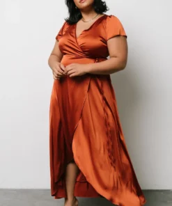 BB Custom Krystal Satin Wrap Gown | Copper Dresses 37 BB Custom Krystal Satin Wrap Gown | Copper Dresses