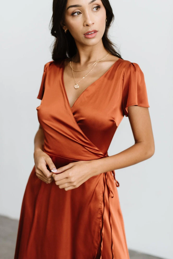 BB Custom Krystal Satin Wrap Gown | Copper Dresses 17 BB Custom Krystal Satin Wrap Gown | Copper Dresses