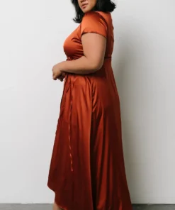 BB Custom Krystal Satin Wrap Gown | Copper Dresses 35 BB Custom Krystal Satin Wrap Gown | Copper Dresses