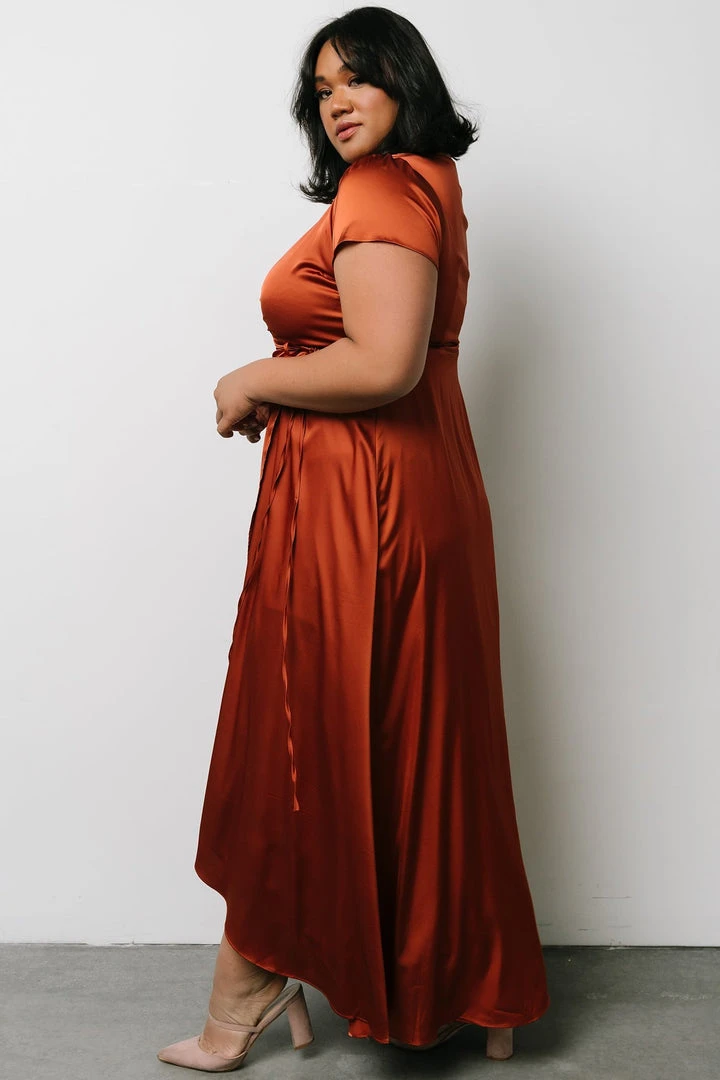 BB Custom Krystal Satin Wrap Gown | Copper Dresses 16 BB Custom Krystal Satin Wrap Gown | Copper Dresses