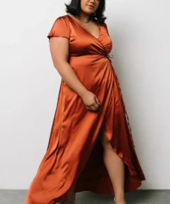 BB Custom Krystal Satin Wrap Gown | Copper Dresses 31 BB Custom Krystal Satin Wrap Gown | Copper Dresses