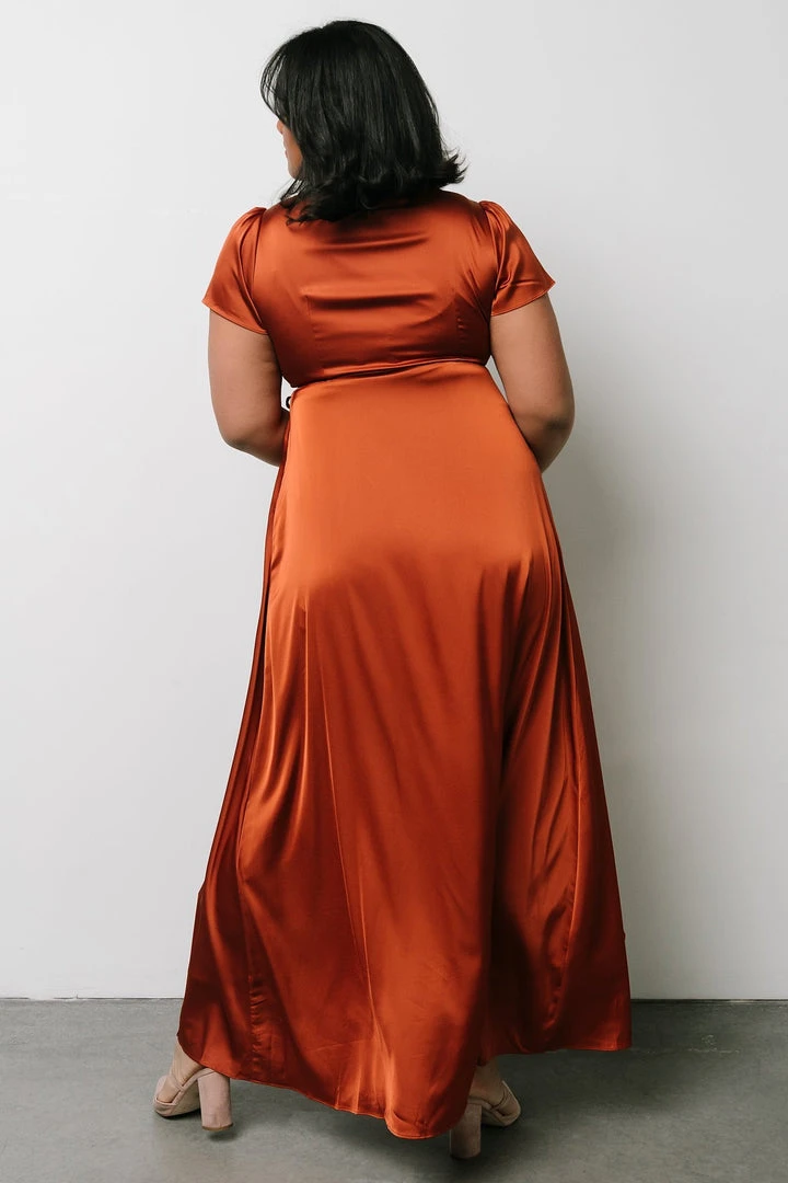 BB Custom Krystal Satin Wrap Gown | Copper Dresses 14 BB Custom Krystal Satin Wrap Gown | Copper Dresses