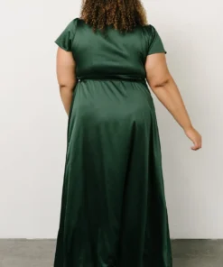 BB Custom Dresses Krystal Satin Wrap Gown | Green