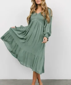 IL Lainey Smocked Dotted Midi Dress | Dark Sage Dresses 11 IL Lainey Smocked Dotted Midi Dress | Dark Sage Dresses