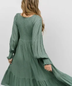 IL Lainey Smocked Dotted Midi Dress | Dark Sage Dresses 13 IL Lainey Smocked Dotted Midi Dress | Dark Sage Dresses