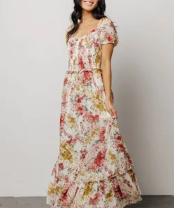 BB Custom Dresses Larissa Maxi Dress | Berry And Golden Floral 19 BB Custom Dresses Larissa Maxi Dress | Berry And Golden Floral