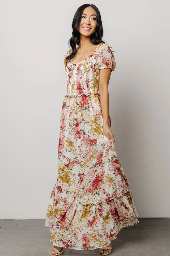 BB Custom Dresses Larissa Maxi Dress | Berry And Golden Floral 9 BB Custom Dresses Larissa Maxi Dress | Berry And Golden Floral