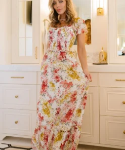 BB Custom Dresses Larissa Maxi Dress | Berry And Golden Floral 14 BB Custom Dresses Larissa Maxi Dress | Berry And Golden Floral