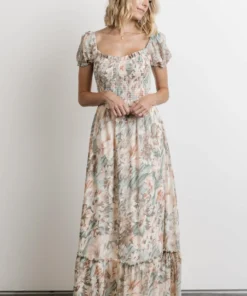 BB Custom Dresses Larissa Maxi Dress | Peach And Sage Floral
