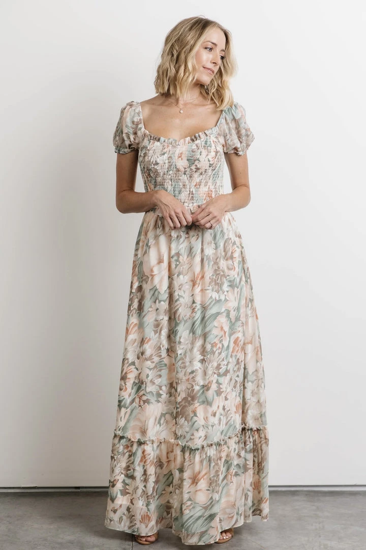 BB Custom Dresses Larissa Maxi Dress | Peach And Sage Floral 2 BB Custom Dresses Larissa Maxi Dress | Peach And Sage Floral