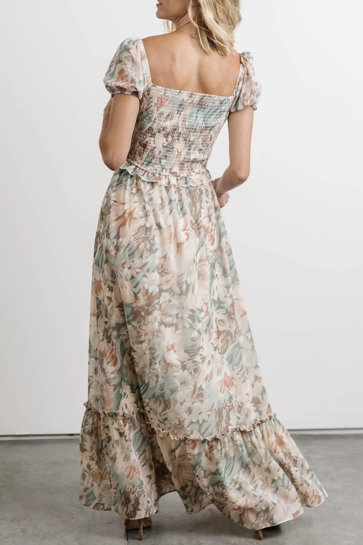 BB Custom Dresses Larissa Maxi Dress | Peach And Sage Floral 5 BB Custom Dresses Larissa Maxi Dress | Peach And Sage Floral