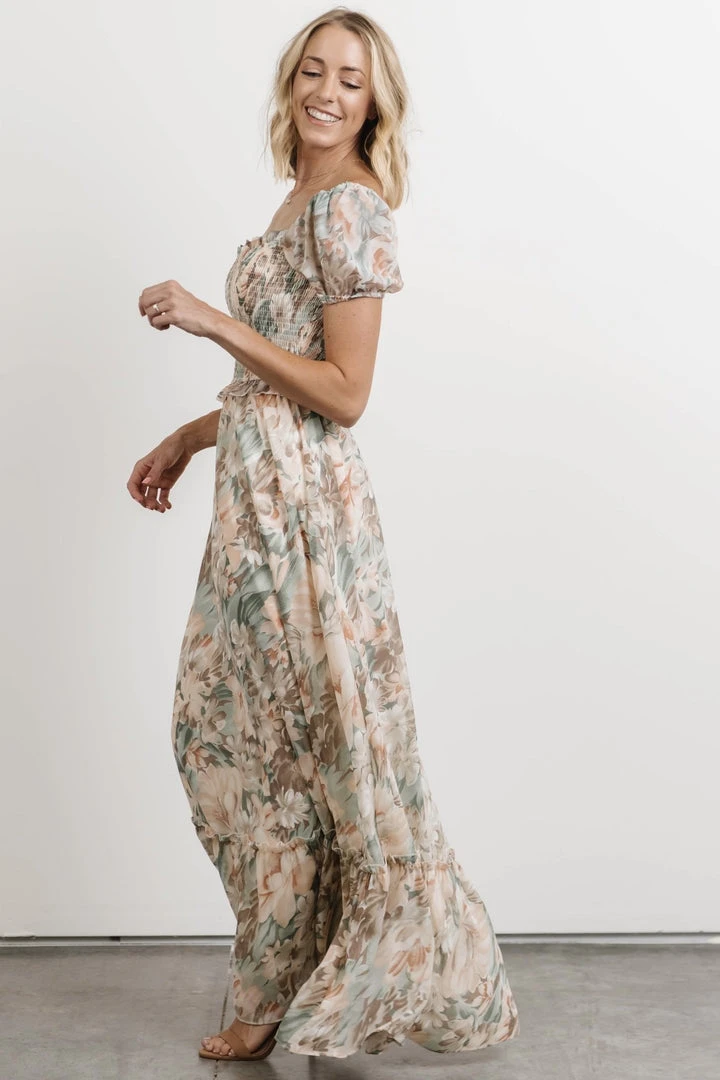 BB Custom Dresses Larissa Maxi Dress | Peach And Sage Floral 3 BB Custom Dresses Larissa Maxi Dress | Peach And Sage Floral