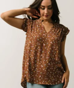 KA Lars Top | Mocha Multi Floral