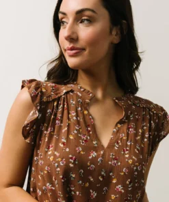 KA Lars Top | Mocha Multi Floral