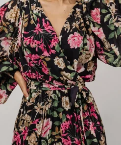 FT Dresses Laurie Midi Dress | Black Floral