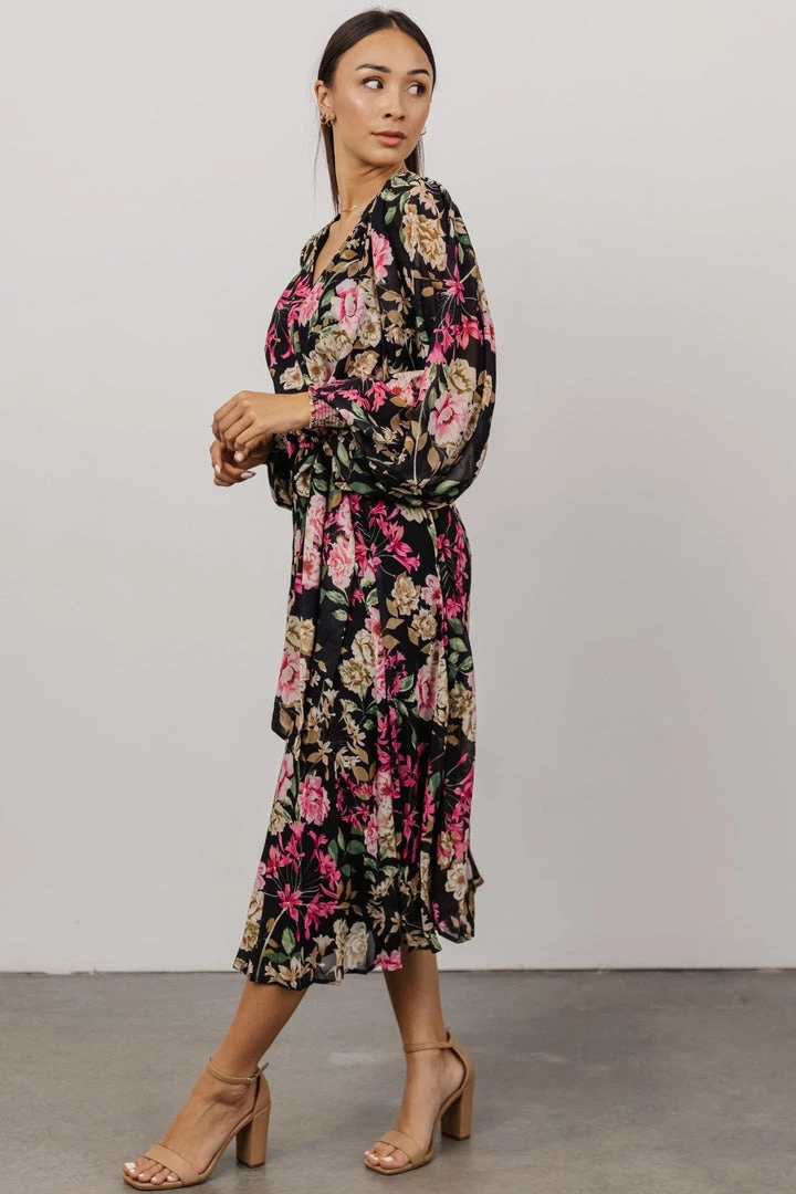 FT Dresses Laurie Midi Dress | Black Floral 6 FT Dresses Laurie Midi Dress | Black Floral