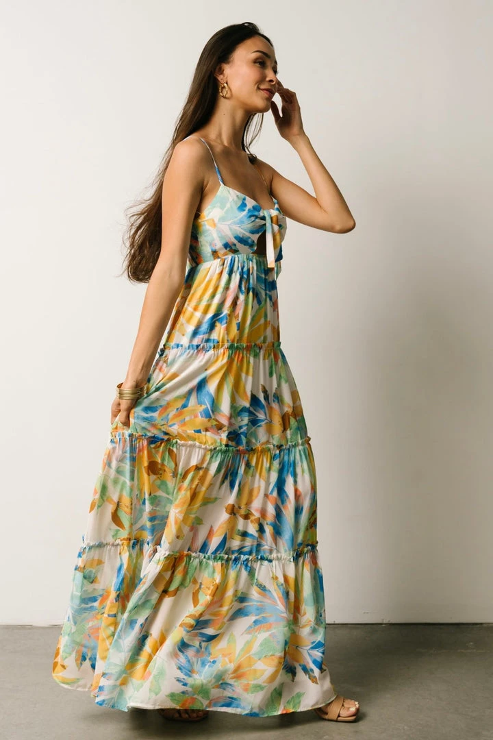 FT Leighton Front Tie Maxi Dress | Multi Floral Dresses 4 FT Leighton Front Tie Maxi Dress | Multi Floral Dresses