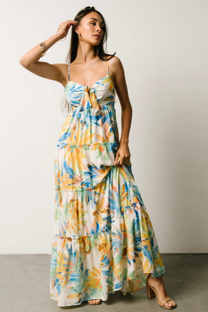 FT Leighton Front Tie Maxi Dress | Multi Floral Dresses 5 FT Leighton Front Tie Maxi Dress | Multi Floral Dresses