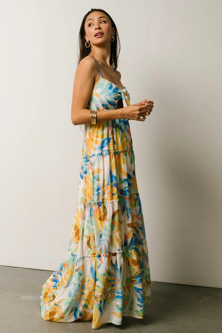 FT Leighton Front Tie Maxi Dress | Multi Floral Dresses 8 FT Leighton Front Tie Maxi Dress | Multi Floral Dresses