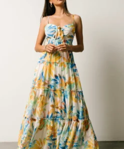 FT Leighton Front Tie Maxi Dress | Multi Floral Dresses 14 FT Leighton Front Tie Maxi Dress | Multi Floral Dresses