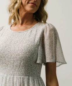 Leilani Tiered Midi Dress | Dusty Blue Floral