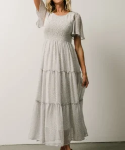 Leilani Tiered Midi Dress | Dusty Blue Floral