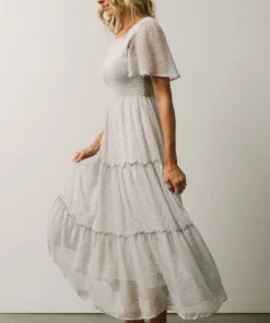 Leilani Tiered Midi Dress | Dusty Blue Floral