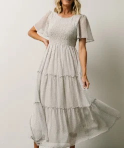 Leilani Tiered Midi Dress | Dusty Blue Floral