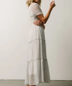 Leilani Tiered Midi Dress | Dusty Blue Floral