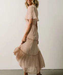 Leilani Tiered Midi Dress | Dusty Pink Floral