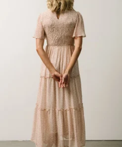 Leilani Tiered Midi Dress | Dusty Pink Floral