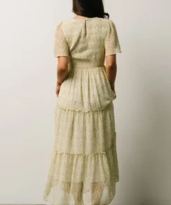 Leilani Tiered Midi Dress | Yellow + Green Multi Floral Dresses